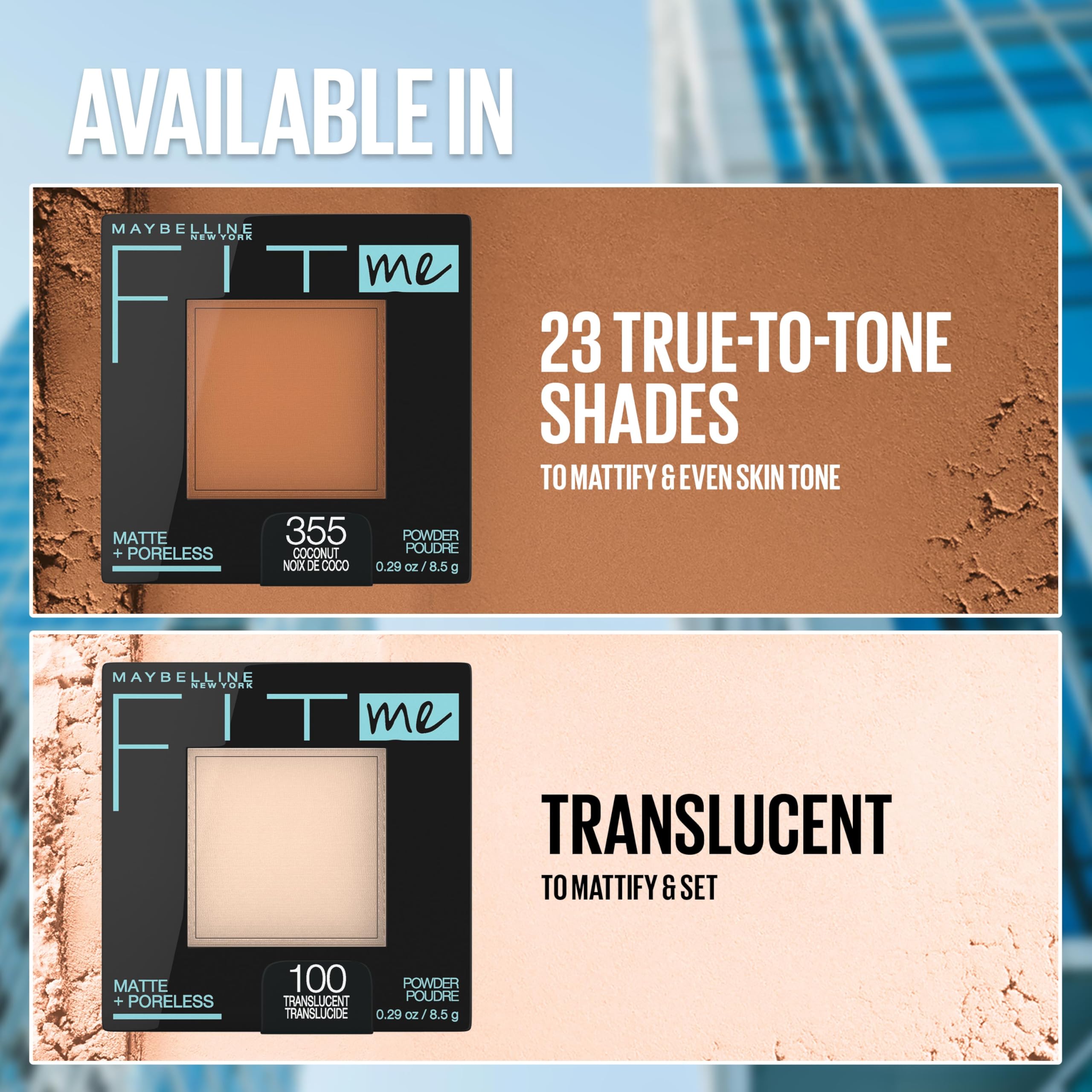 Maybelline Fit Me Matte + Poreless Pressed Face Powder Makeup & Setting Powder, Classic Ivory, 1 Count