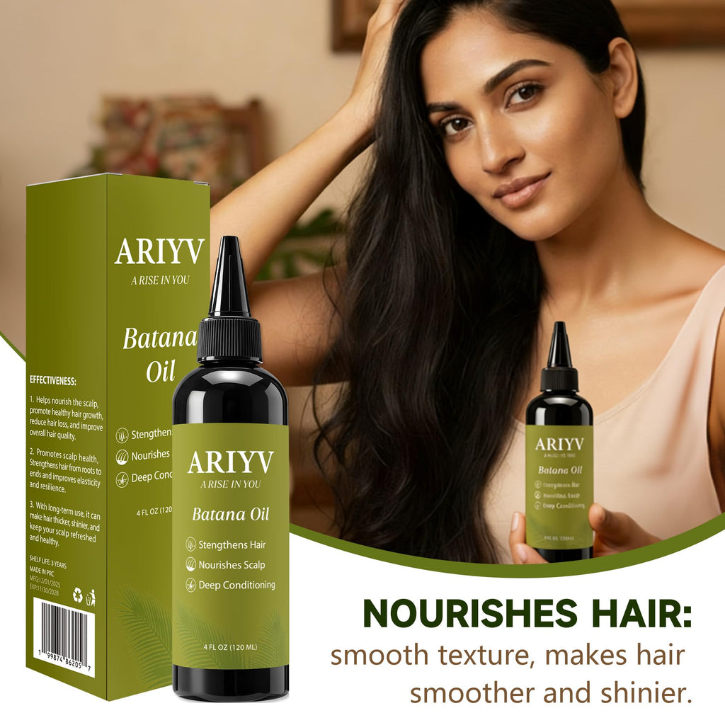 Ariyv Batana Oil for Hair Growth, Natural Batana Oil - Prevents Hair Loss, Reduces Breakage and Strengthens Hair, Enhances Thickness for Men & Women