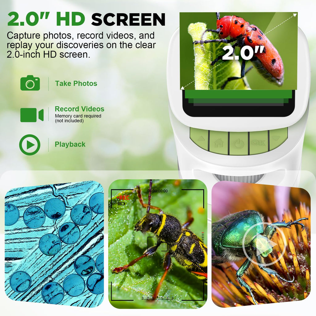 Kids Digital Microscope with Detachable Stand: STEM Science Kit Gift Toys