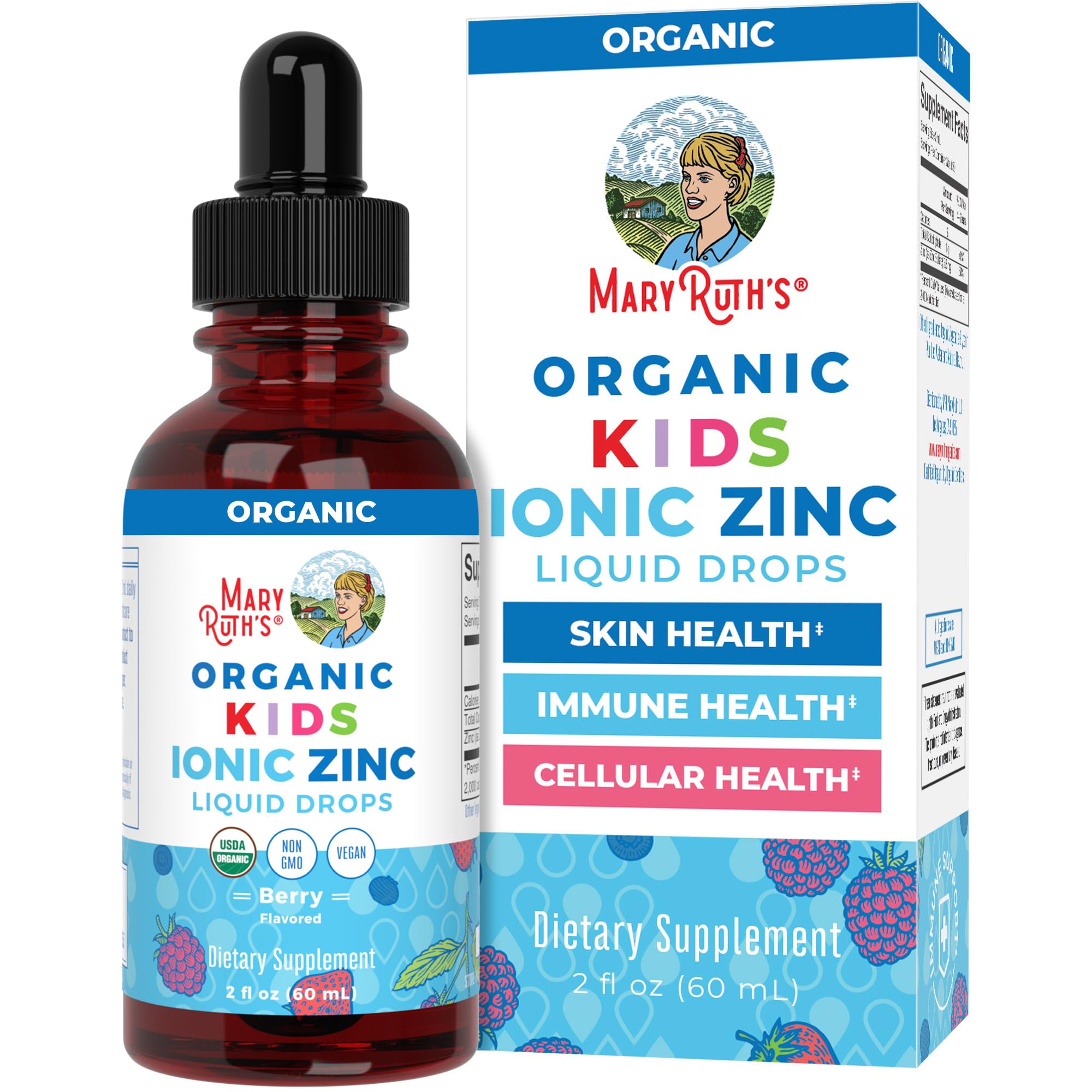 MaryRuth's USDA Organic Kids Ionic Zinc Liquid Drops, Berry, 2 oz
