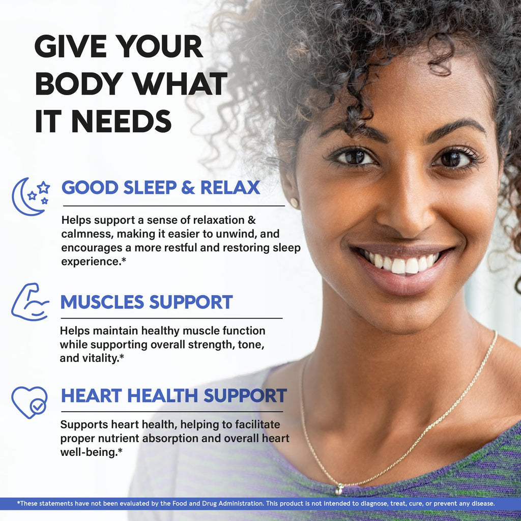 Magnesium Glycinate 500 mg - Chelated Supplement - High Absorption Form of Magnesium - Support for Sleep, Muscle & Heart Health - for Women & Men - Lab Tested & Non-GMO - 180 Capsules