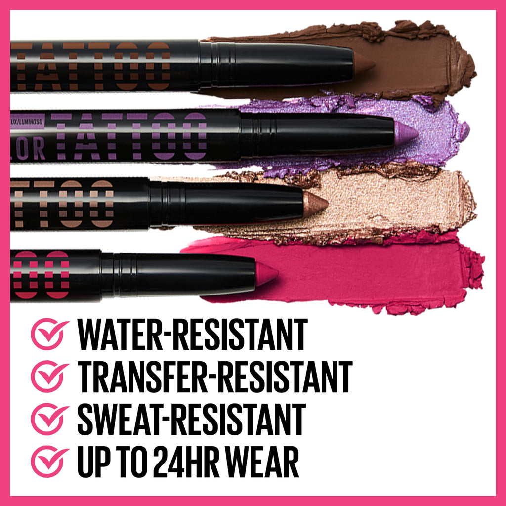 MAYBELLINE Color Tattoo Longwear Multi-Use Eye Shadow Stix, Eye Makeup, I am Shining (Light Pearl Shimmer)
