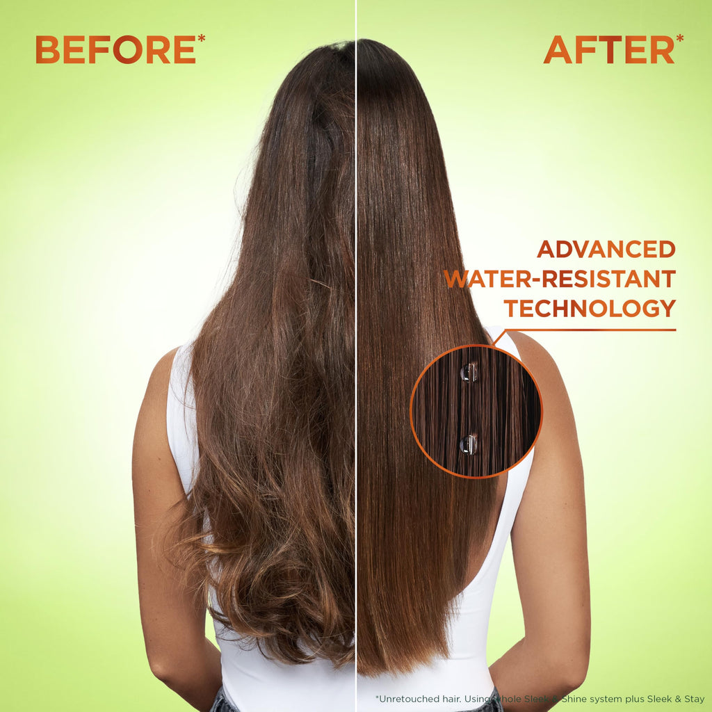 Garnier Fructis Sleek and Shine Sleek and Stay Hair Serum for Frizzy, Dry Hair, Heat Protectant Formulated with Alpha Silane, 1.7 Fl Oz(Packaging May Vary)