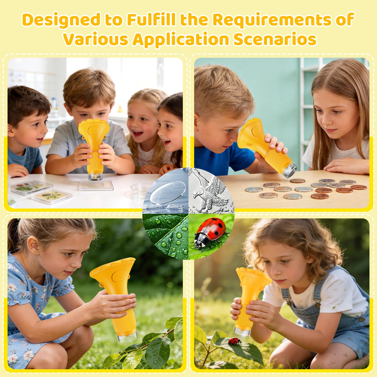 Kids Microscope - Ashfly 1000X Portable Microscope for Kids, Photo & Video Miniscope Pocket Microscope Gifts, 2'' Digital Screen 2026 for Boys Girls Age 3-12