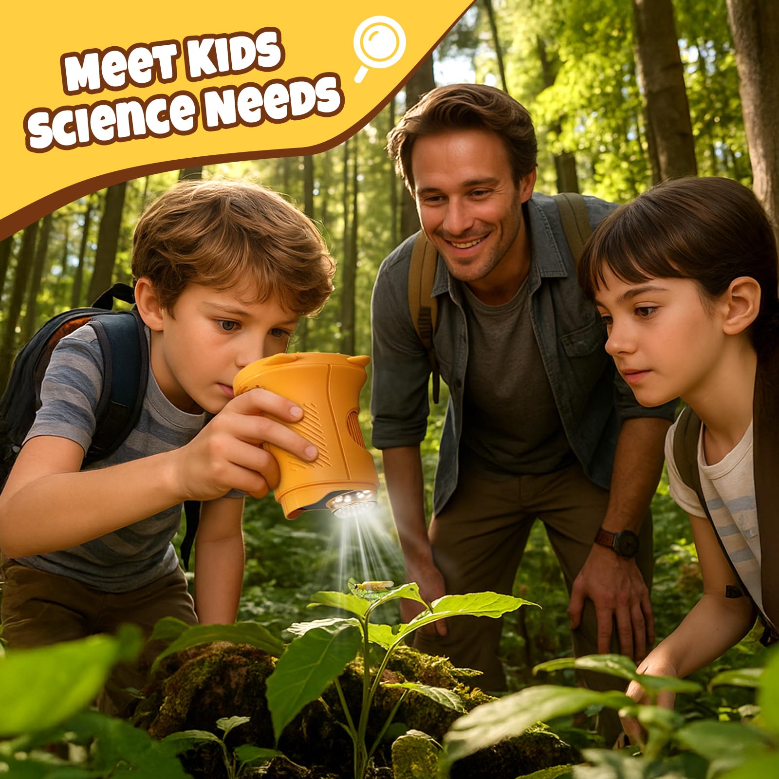 Handheld Digital Mini Microscope for Kids: 1000X 4K 2.4" Microscopes Toys