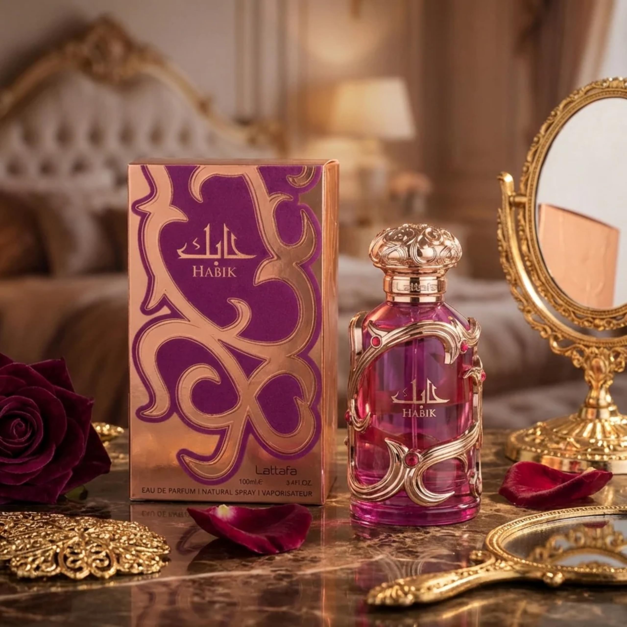 Lattafa Habik – Floral, Fruity, Fresh, Musky – Eau de Parfum Spray Long-Lasting Fragrance for Women, 3.4 Ounce / 100 ml