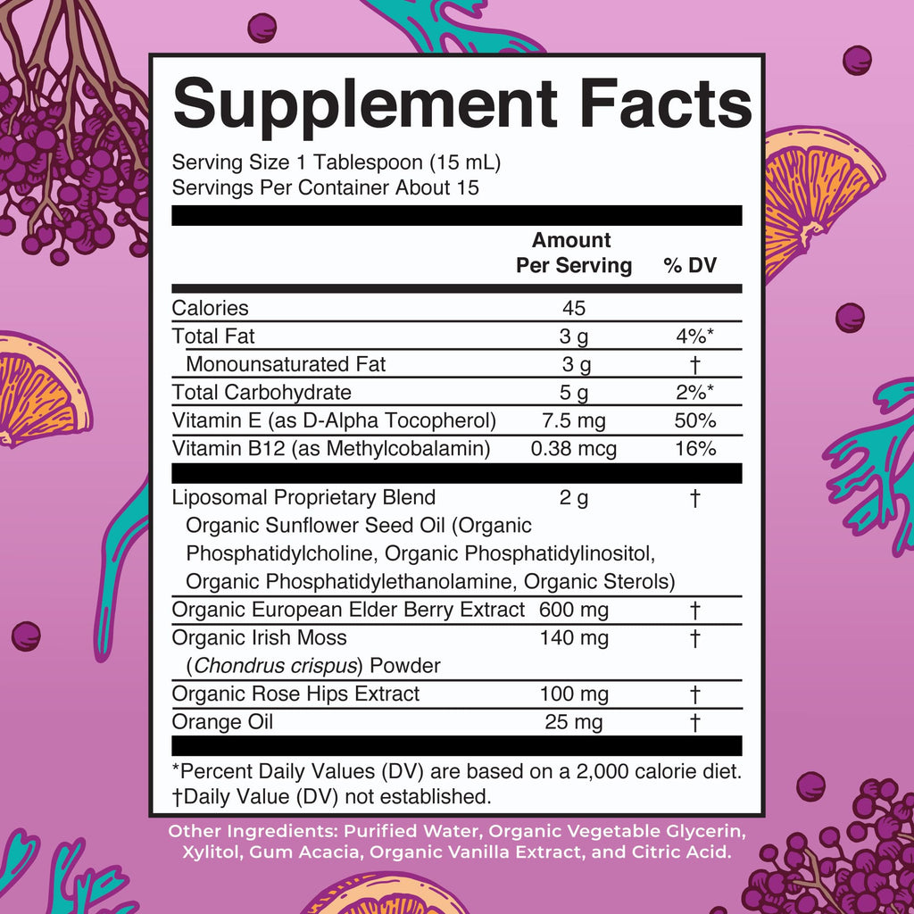 MARYRUTH'S Sea Moss + Immune & Energy Liposomal 140mg Irish Sea, 7.6 oz