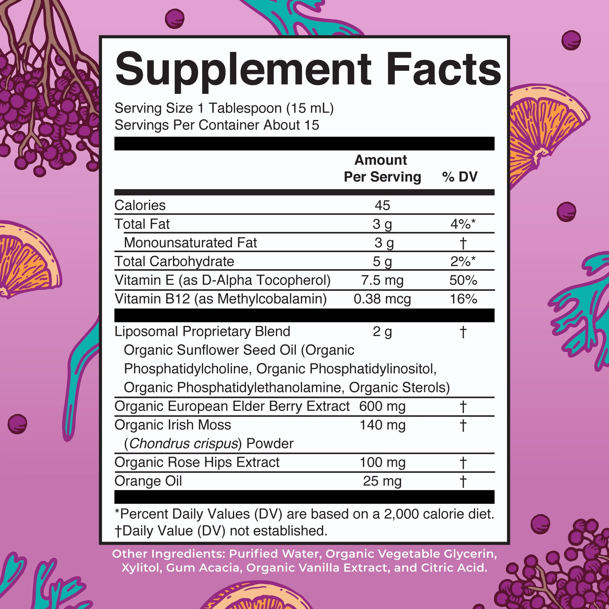 MARYRUTH'S Sea Moss + Immune & Energy Liposomal 140mg Irish Sea, 7.6 oz