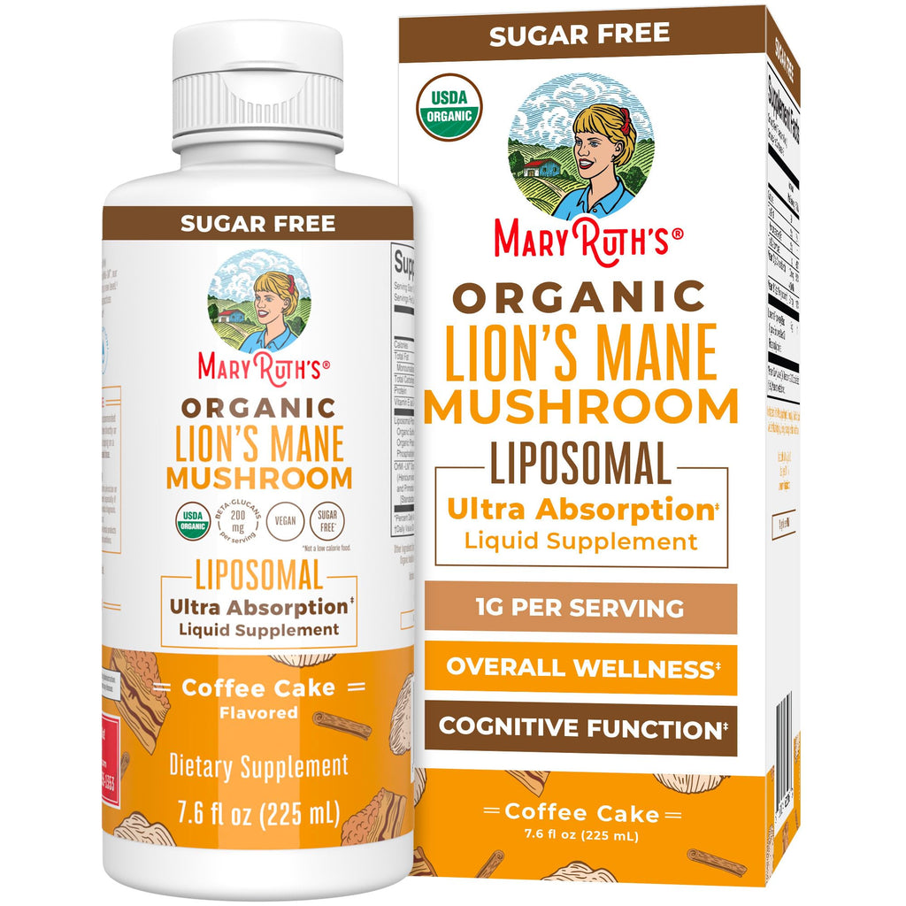 MaryRuth's USDA Organic Lions Mane Supplement, Vegan, 15 Servings
