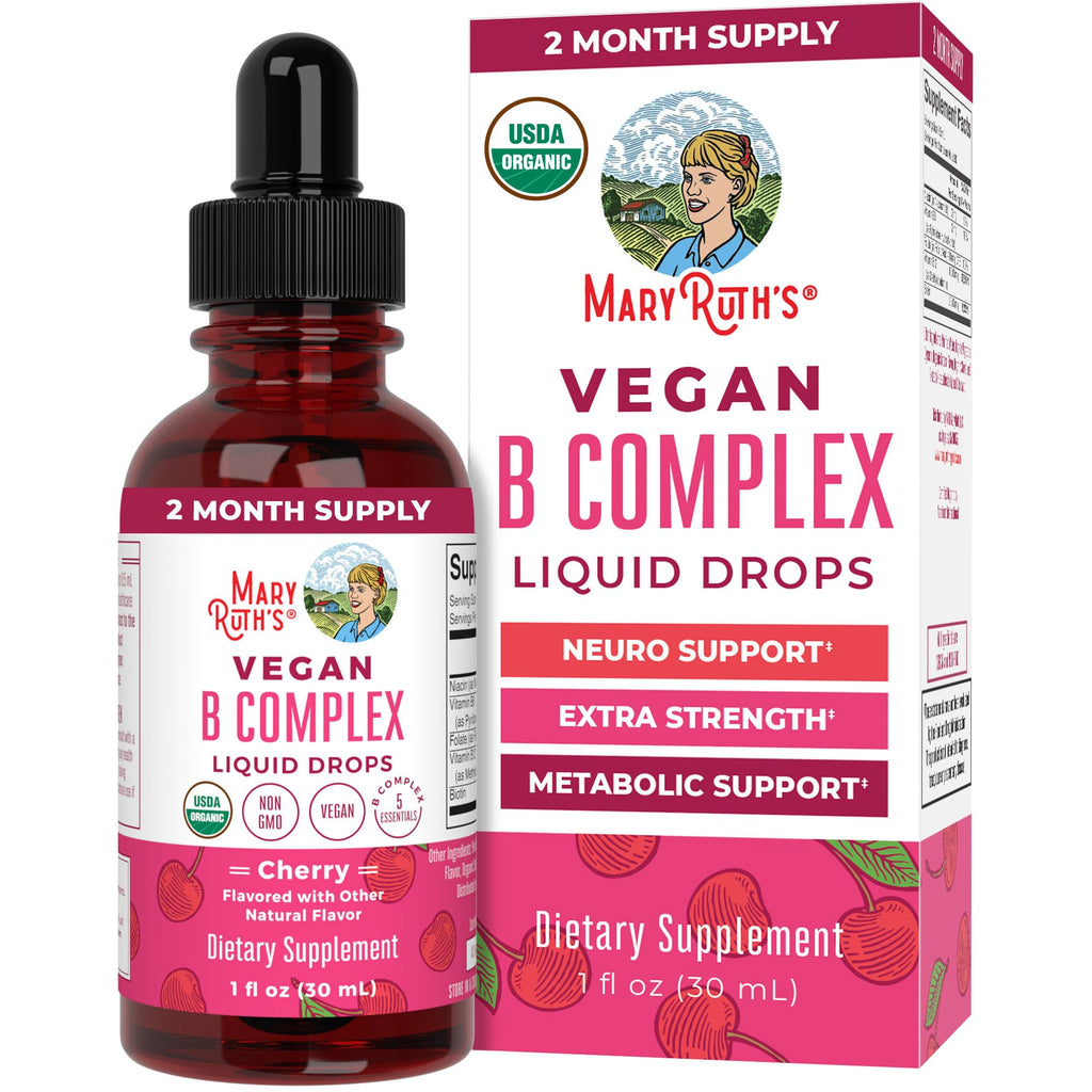MARYRUTH'S Organic Vitamin B Complex, Biotin, Vitamin B12, Niacin, Folate