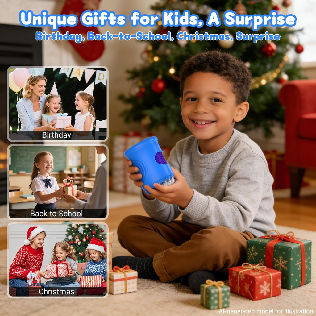 Pozifu 1000X Handheld Microscope for Kids: Pocket Digital Microscope with 2.0''IPS Screen&Photo/Video - Portable Edu Science Kits for Girls Boys - STEM Toys Birthday Gifts Ages 3-6 6-12(Blue)