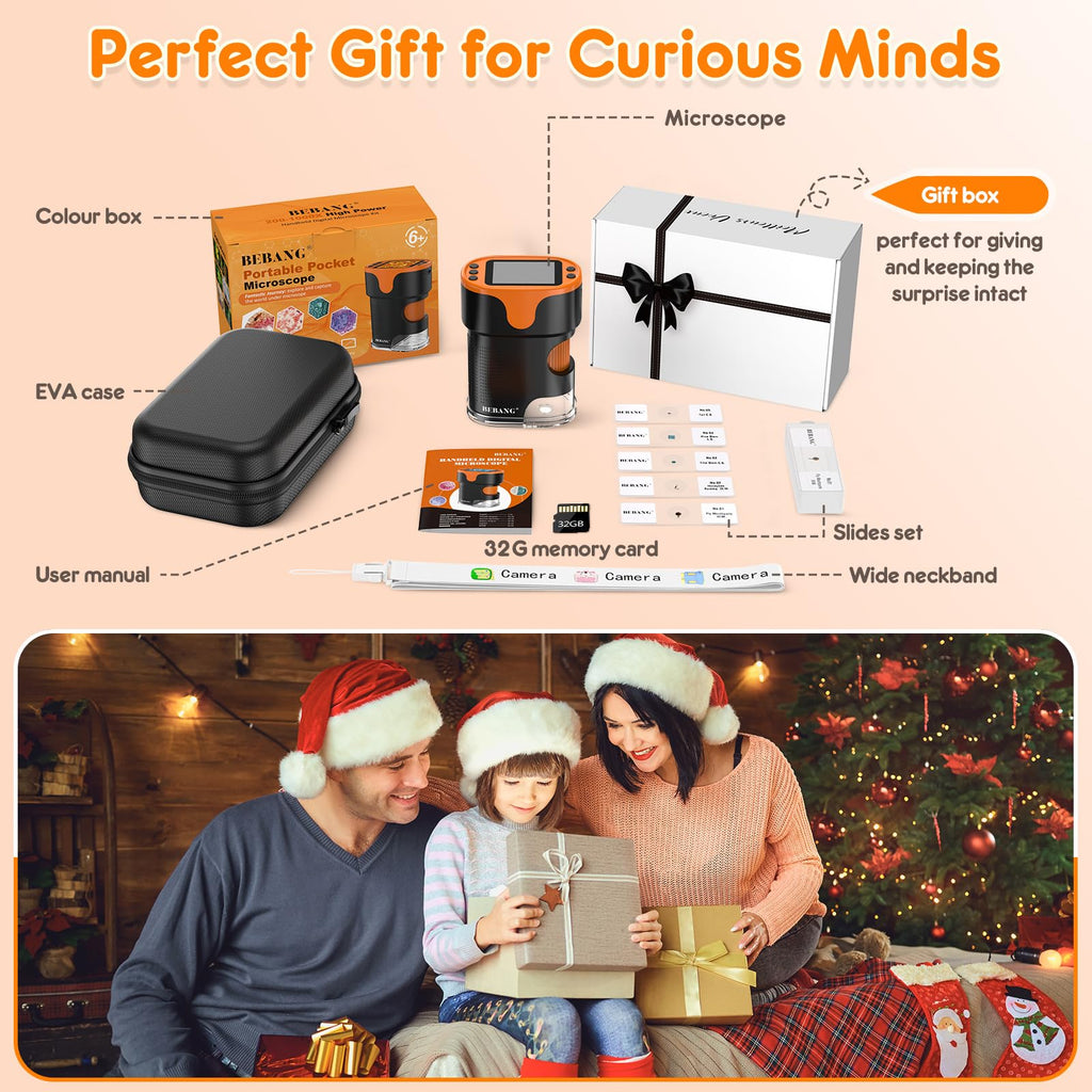 Kids Digital Microscope STEM Toy: Complete Science Gift Kit for Ages 4-12