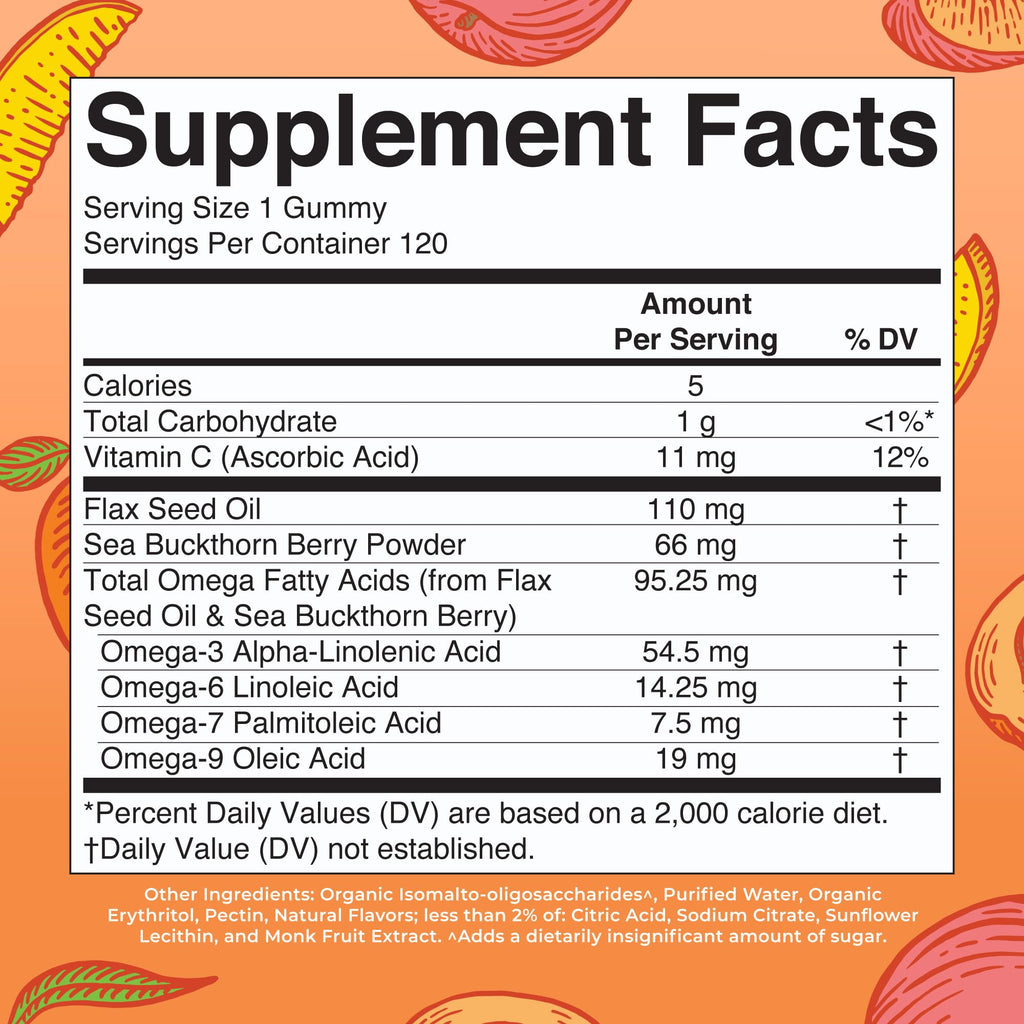 MaryRuth's Vegan Omega 3 6 7 9 Gummies, No Fish Taste, Up to 4 Month Supply