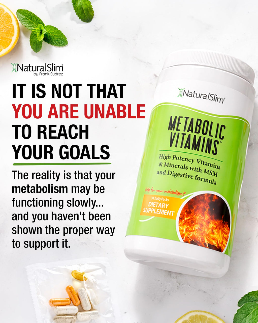 NaturalSlim Metabolic Vitamins, Multivitamin for Women and Men, 2 Pack