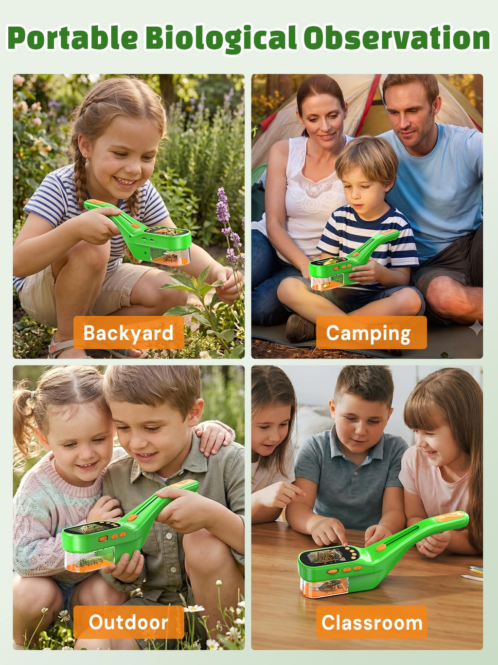 Acoath Bug Catcher, 2.4" IPS Screen Bug Catching Kit, Microscope for Kids