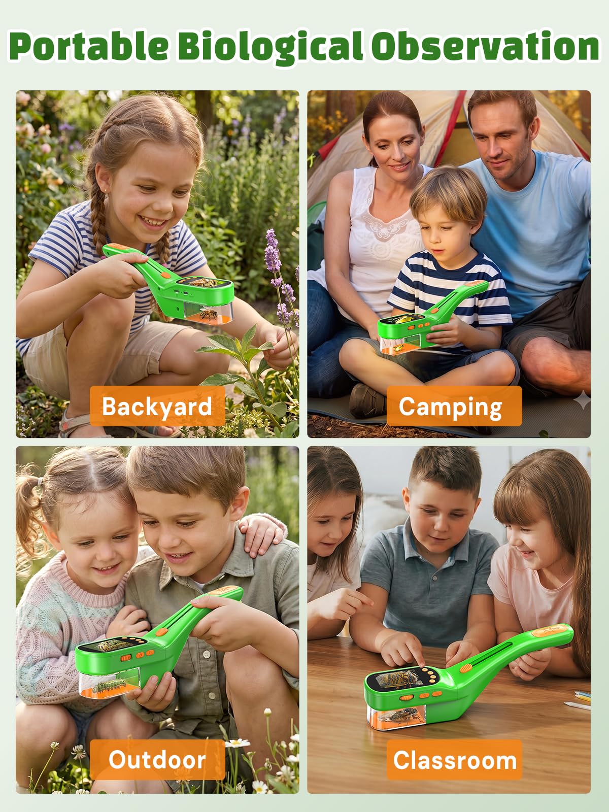 Acoath Bug Catcher, 2.4" IPS Screen Bug Catching Kit, Microscope for Kids