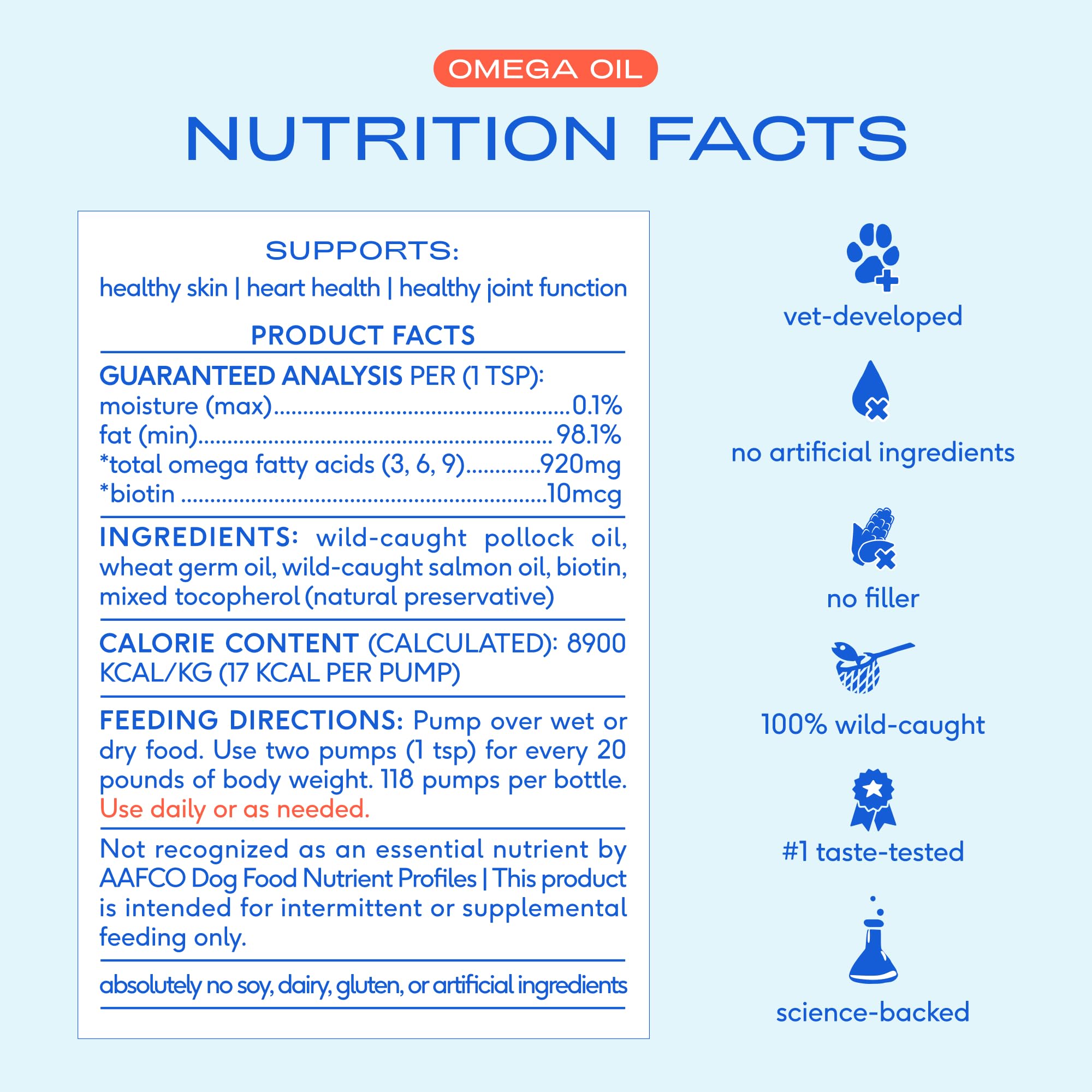 Native Pet Omega 3 Fish Oil for Dogs & Cats – Wild Alaskan Salmon Oil for Dogs Skin and Coat, Supports Joints, Heart & Shedding – Fast-Absorbing Omega 3 6 9 Liquid Supplement – 8oz