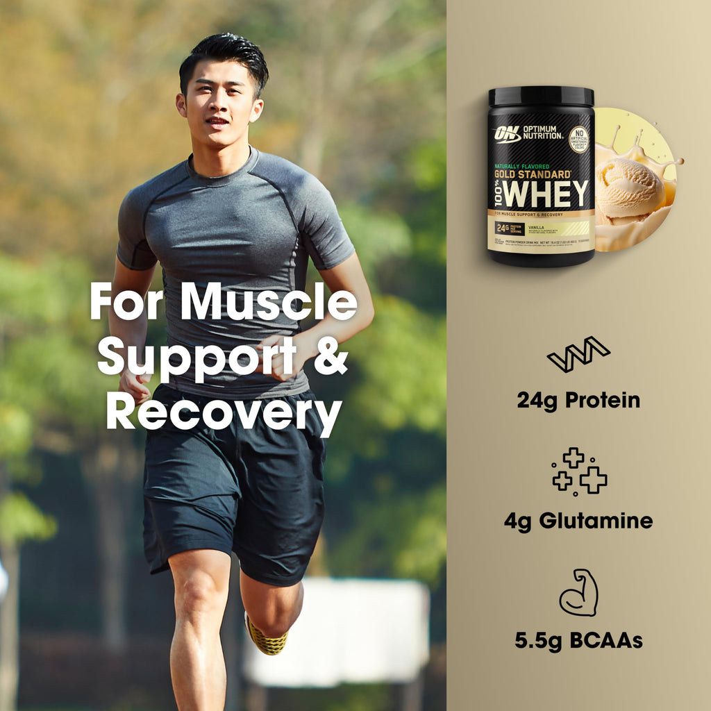 Optimum Nutrition Gold Standard 100% Whey Protein Powder, Naturally Flavored Vanilla, 15 Servings (Packaging May Vary)
