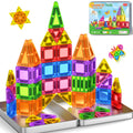 Landtaix Mini Magnetic Tiles Travel Set Magnetic Tiles with Iron Box 42PCS