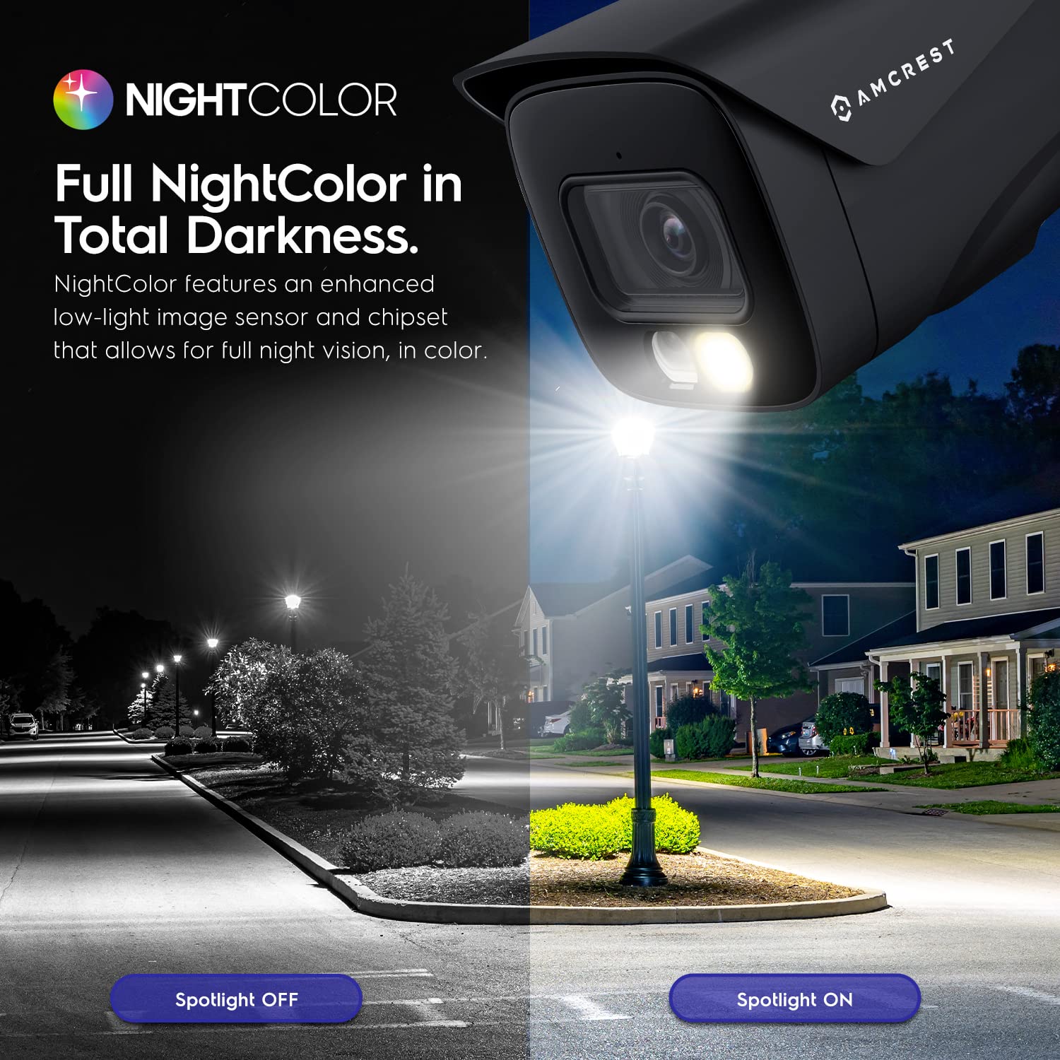 Amcrest UltraHD 4K (8MP) IP PoE AI Camera, FOV 129°, 49ft Color Nightvision, Security Outdoor Bullet Camera, Human & Vehicle Detection, Active Deterrent, 4K @15fps, IP8M-2796EB-AI (Black)