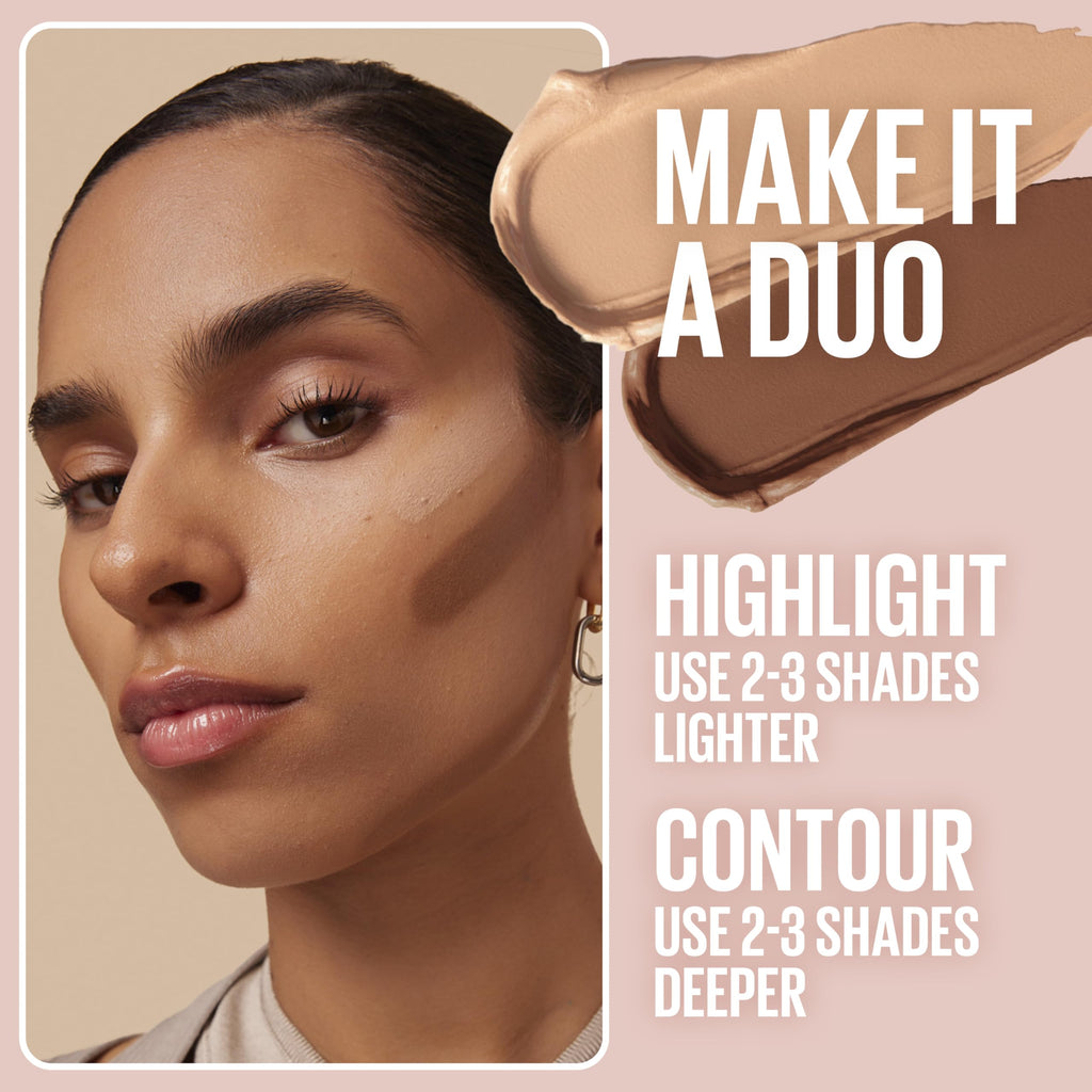 Maybelline Lifter Stix Multi-Use Face Stick - Contour, Bronzer, Concealer and Foundation Stick, All-In-One Creamy Face Makeup with Cranberry Seed Oil, 70, 1 Count