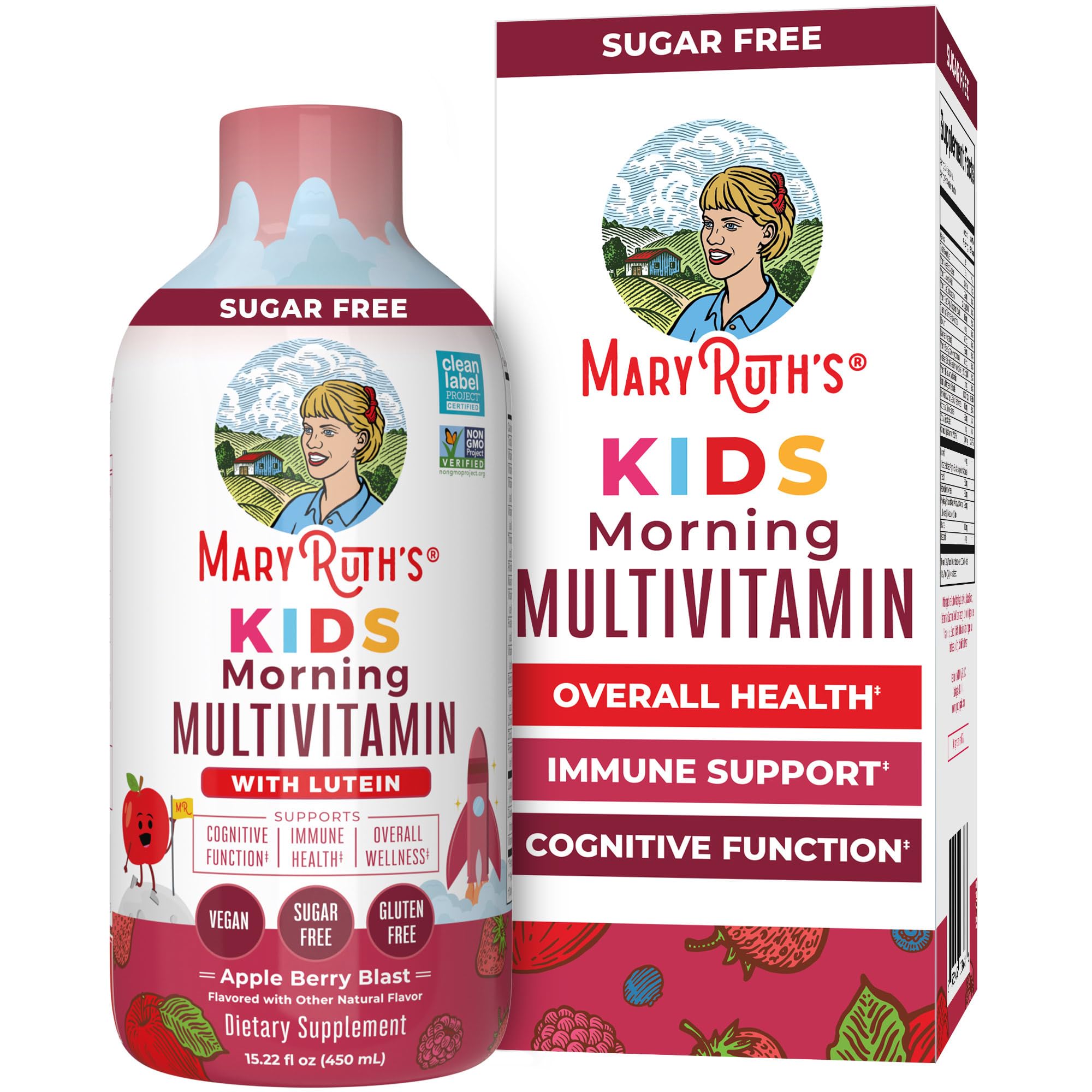 MARYRUTH'S Kids Liquid Morning Multivitamin for Kids, Sugar Free, 15.22oz