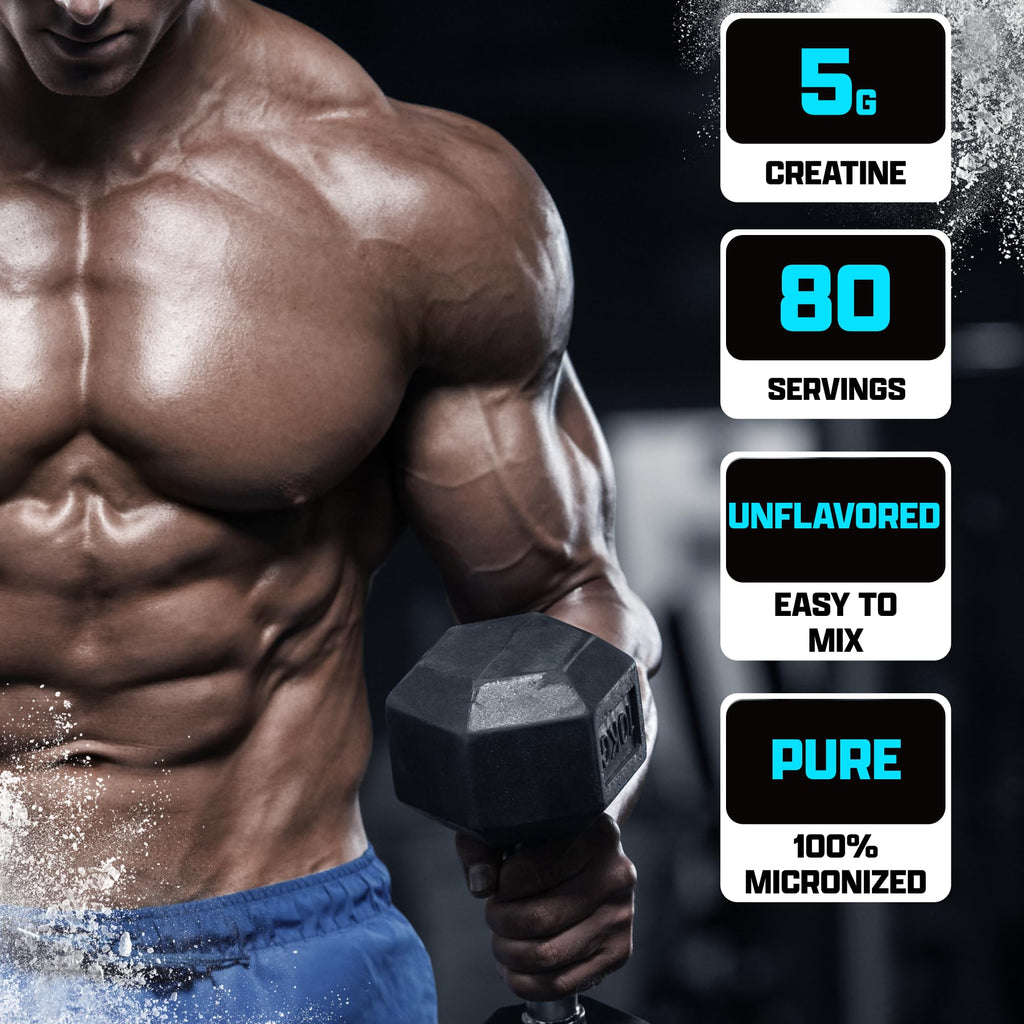 Nutrex Research Ultra Pure Creatine Monohydrate Powder Unflavored | 5G Micronized Creatine Powder for Muscle Gain, Strength, Endurance and Recovery, 80 Servings
