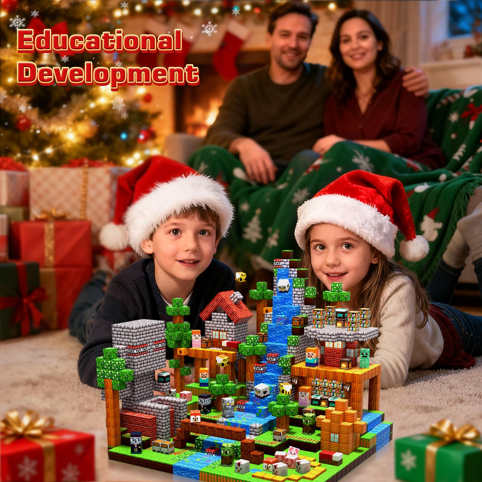 Annexfun 300 PCS Magnetic Blocks - Magnetic Building Blocks, Stacking Magnets for Kids, Sensory Toy for STEM Montessori Sensory Toys for Kids 3+ Boys and Girls Easter Christmas Birthday Gifts