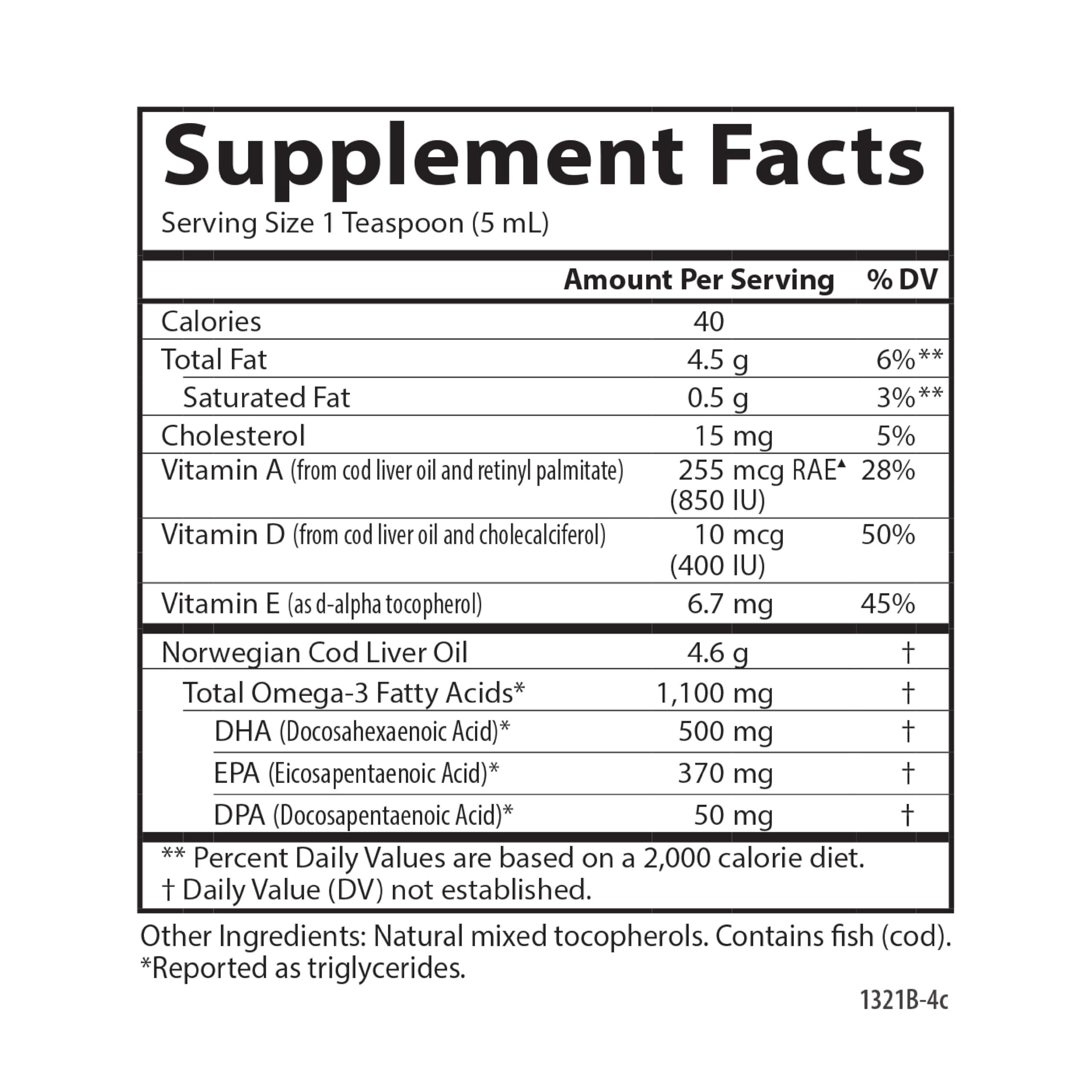 Carlson Cod Liver Oil, 1100 mg, Omega-3s, Unflavored, 250 mL (8.4 Fl Oz)