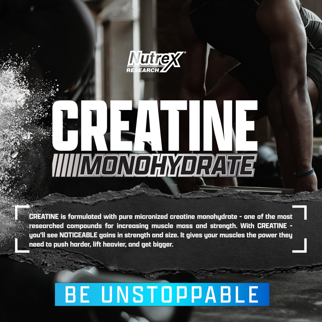 Nutrex Research Creatine Monohydrate Powder 60 Servings | Unflavored 5G Micronized Creatine Powder | Gluten Free