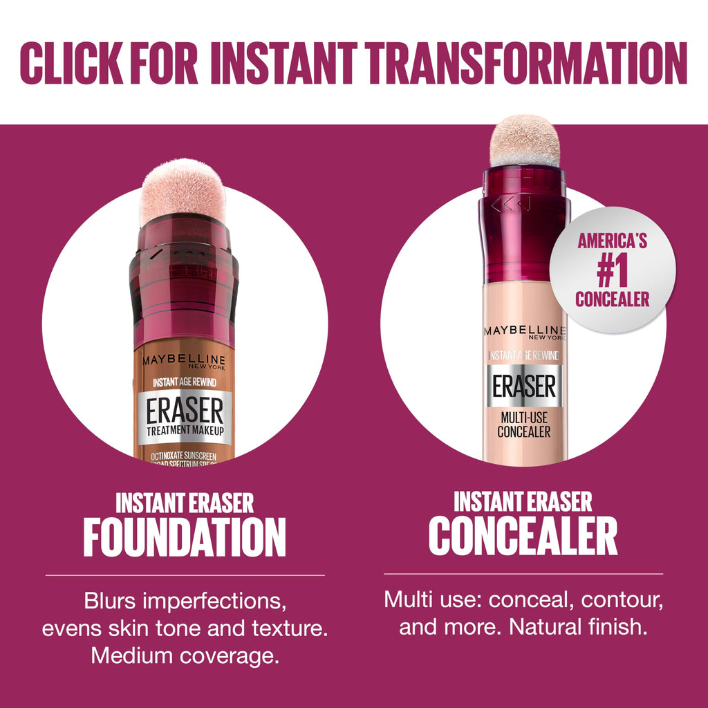 Maybelline Instant Age Rewind Eraser Foundation with SPF 20 and Moisturizing ProVitamin B5, 120, 1 Count (Packaging May Vary)