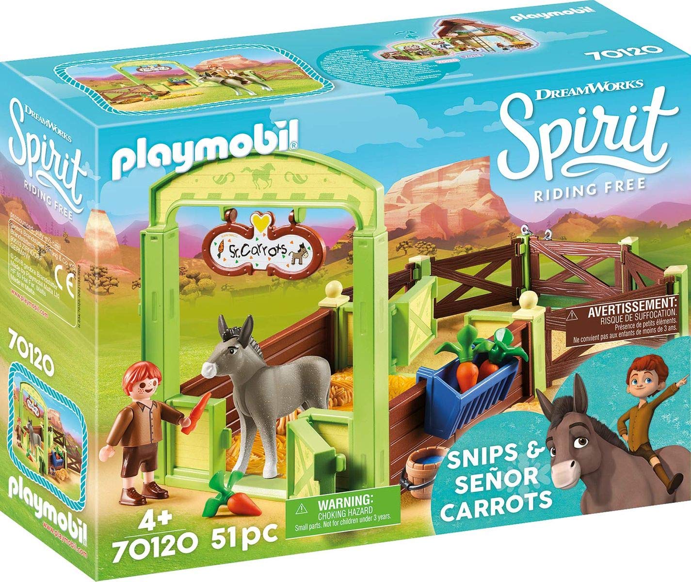 Playmobil DreamWorks Spirit Snips & Señor Carrots with Horse Stall