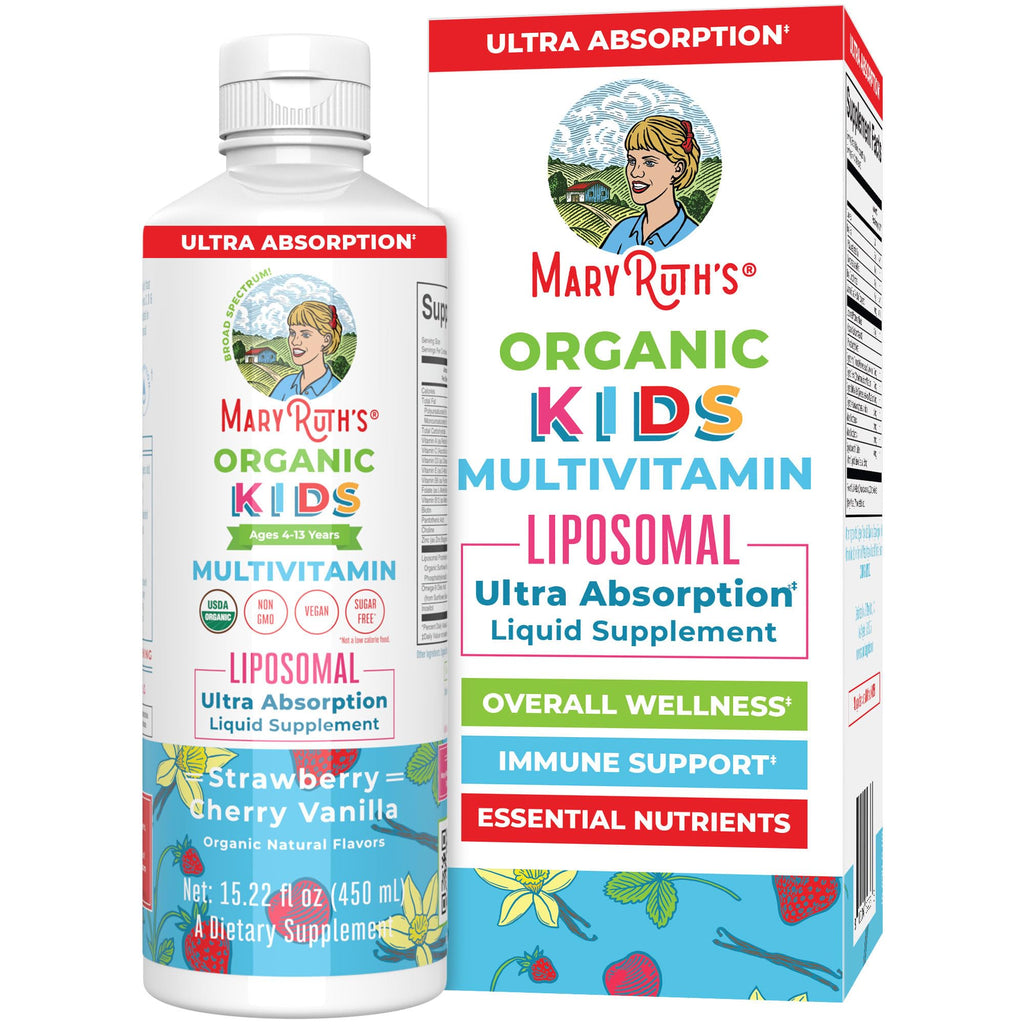 MARYRUTH'S Organic Kids Multivitamin Liposomal, 15.22 oz, Immune Support