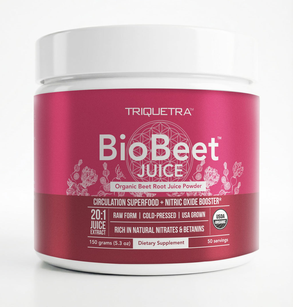 BioBeet® Max Strength Beet Root Juice Powder – 20:1 Concentrate, Each Serving Derived from 60,000 mg Organic Beetroot - Cold-Pressed, USA Grown – Nitric Oxide, Circulation Support – 50 Servings