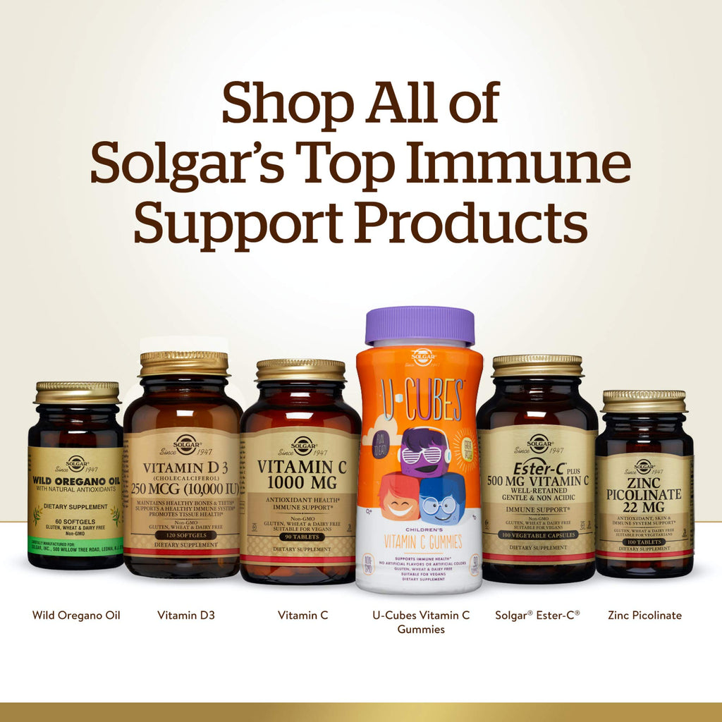 Solgar Vitamin C 1000 mg, 100 Vegetable Capsules - Antioxidant & Immune Support - Overall Health - Healthy Skin & Joints - Bioflavonoids Supplement - Non-GMO, Vegan, Gluten Free, Kosher - 100 Servings