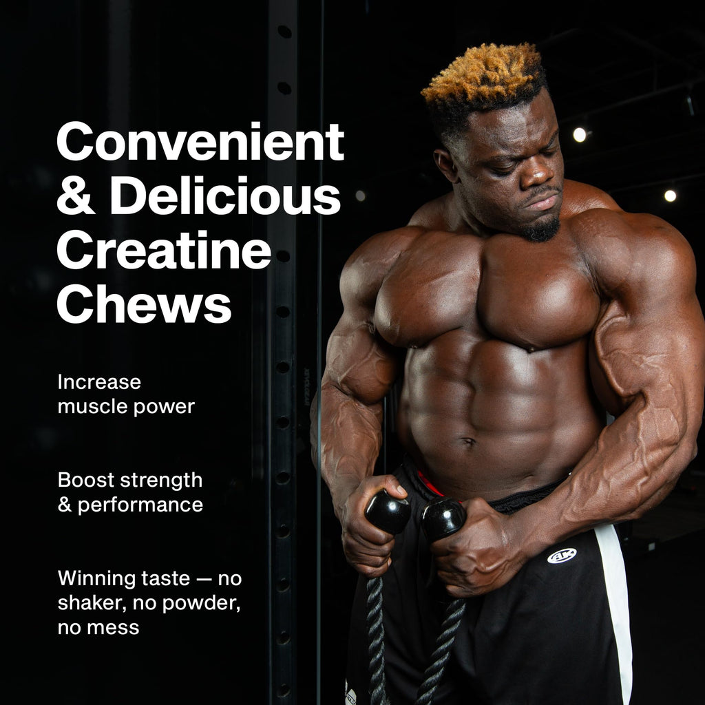 MuscleTech Creatine Chews - Creapure Monohydrate Supplement for Muscle Recovery, Muscle Builder & Energy Boost - Pre Workout Supplement for Men & Women - 90 Chewable Candies, Boogieman Punch