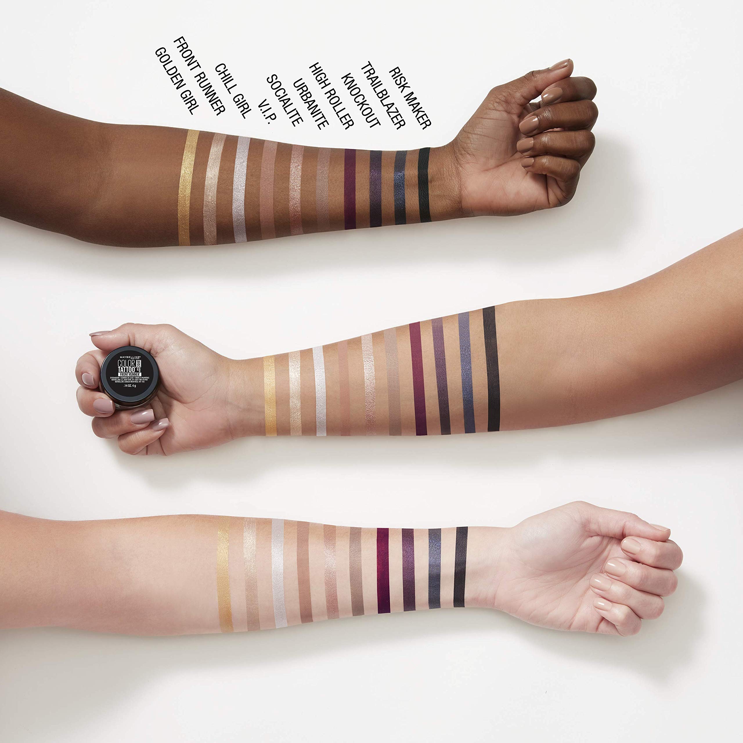 Maybelline New York Color Tattoo 24 Hour Longwear Cream Eyeshadow Makeup, Front Runner, 1 Count