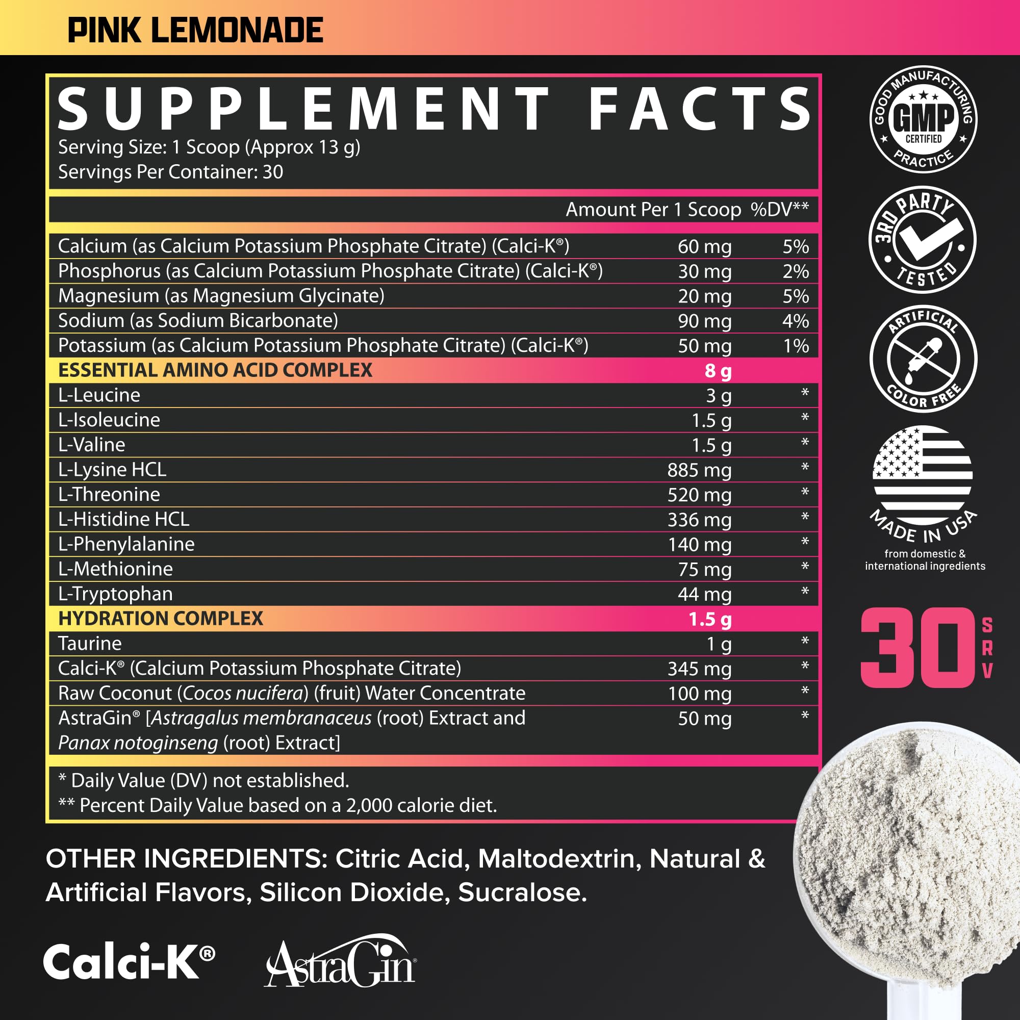 Nutrex Research EAA Hydration | EAAs + BCAA Powder | Muscle Recovery, Strength, Muscle Building, Endurance | 8G Essential Amino Acids + Electrolytes | (Packaging My Vary) 30 Servings (Pink Lemonade)