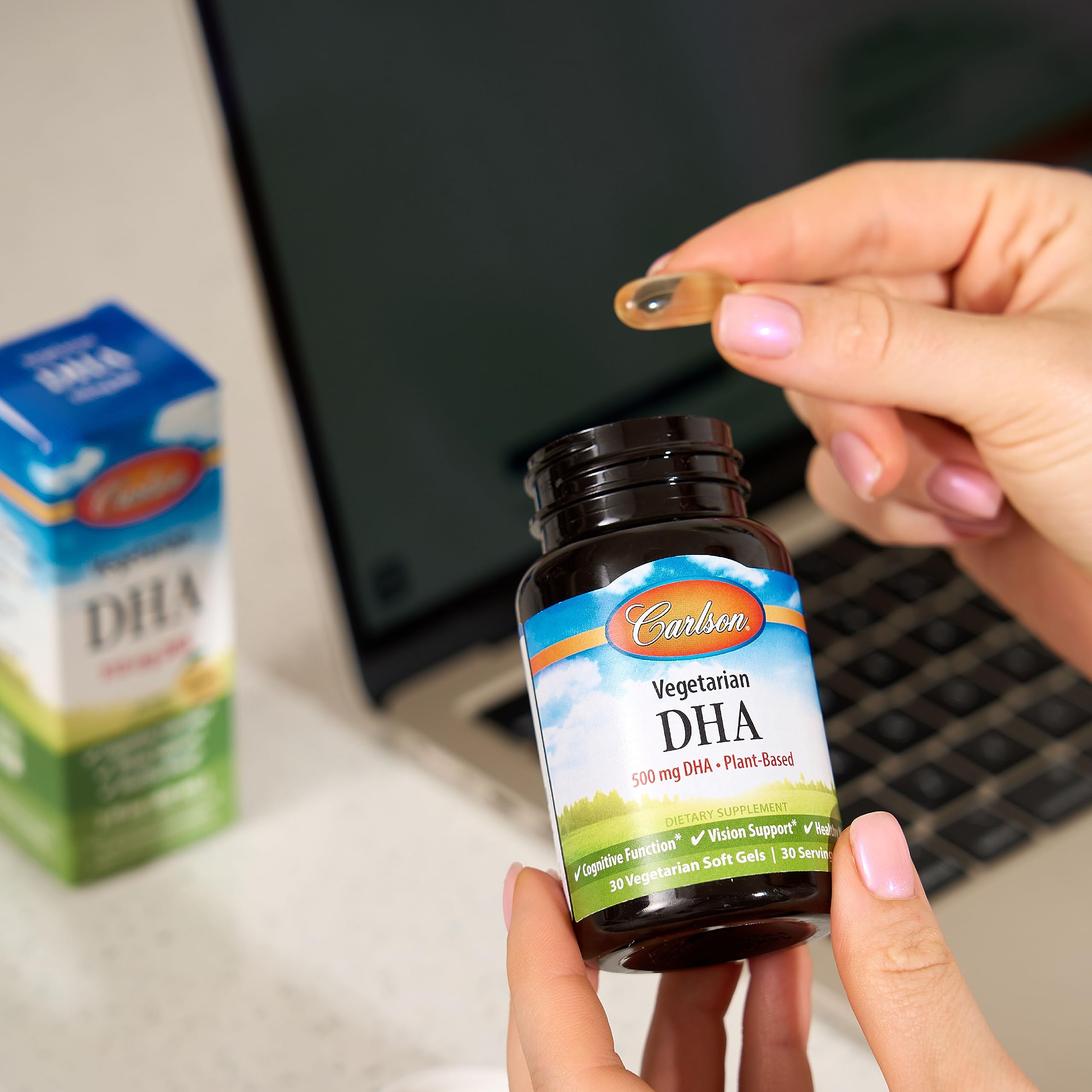 Carlson Vegetarian DHA, 500 mg, DHA, Plant Based, 30 Softgels