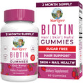 MARYRUTH'S Biotin Gummies, Hair Growth, Vegan, Sugar Free, Non-GMO, 60 Ct