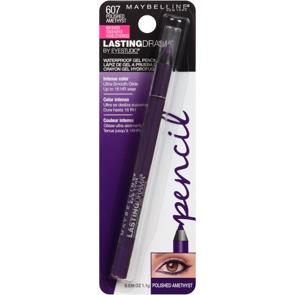 Maybelline New York Eyestudio Lasting Drama Waterproof Gel Pencil, Polished Amethyst, 0.038 oz.