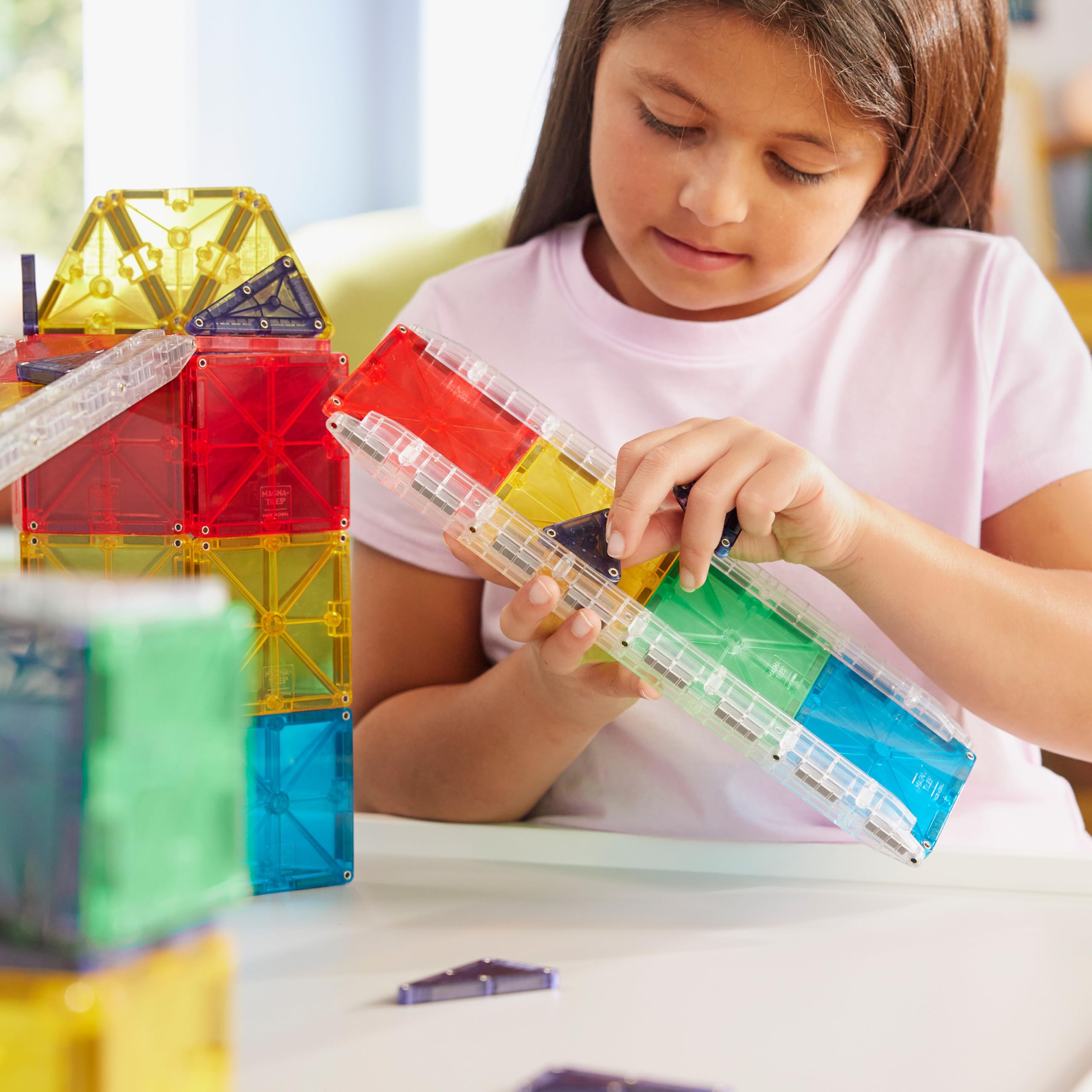 MAGNA-TILES Rail Racers Rail Pack 8-Piece Magnetic Construction Set, The Original Magnetic Building Brand