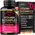 Vitamin B Complex for Men & Women - Riboflavin B2, B12, B1, B3, B5, B6, B7, B8, B9 | Vitamin C, Choline, Inositol | B-Complex Supplement | Energy, Brain & Heart Support | Lab Tested | 120 Vegan Caps