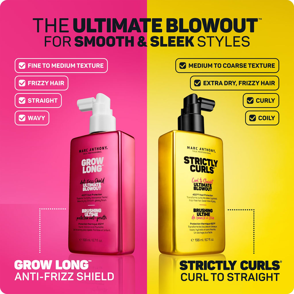 Marc Anthony Grow Long Ultimate Blowout, Anti-Frizz Heat Protection Spray