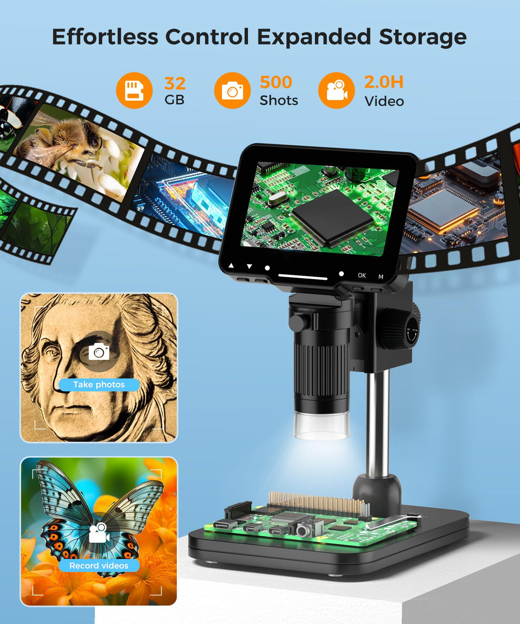 PalliPartners Digital Microscope for Coins with Light HD Screen