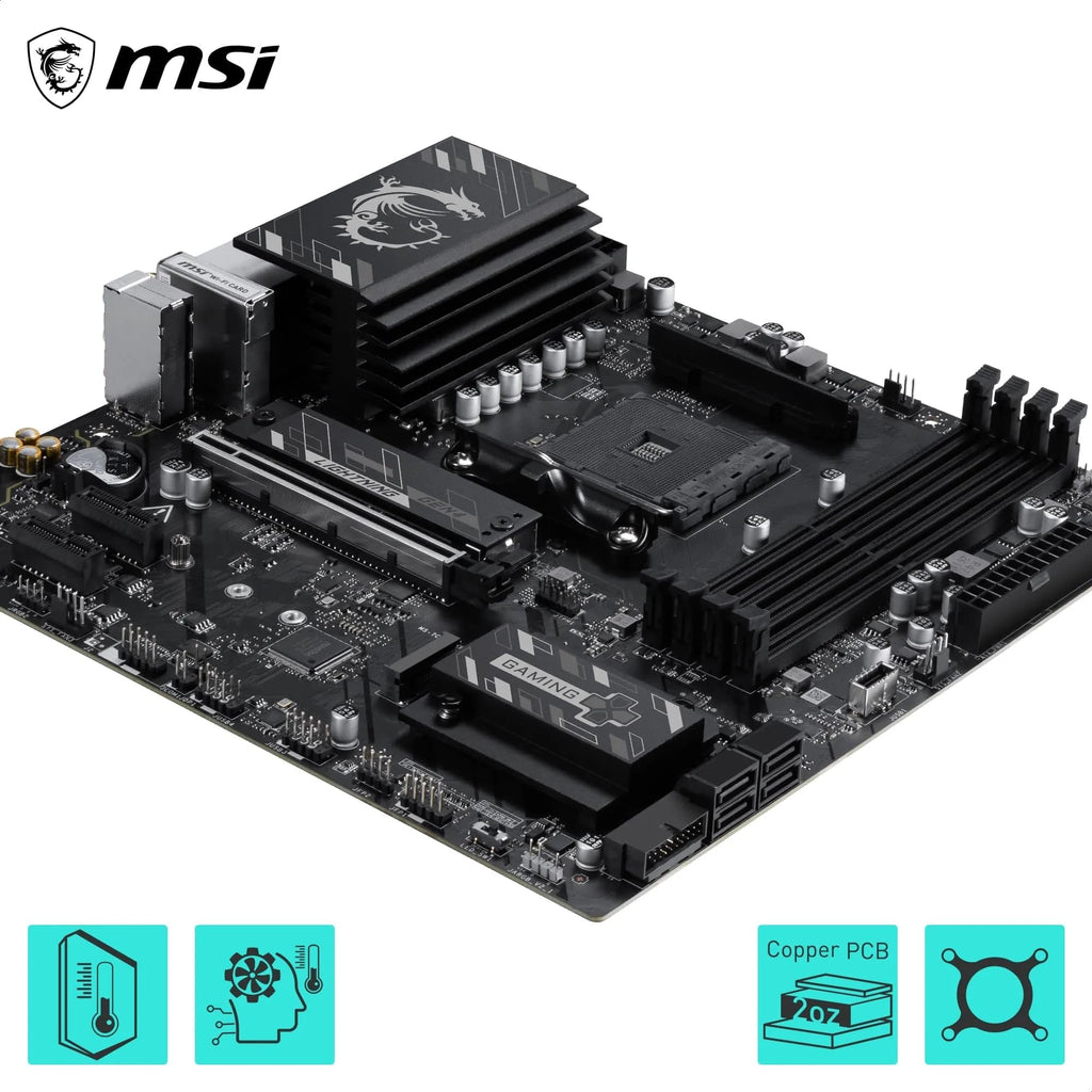 MSI B550M Gaming Plus WIFI6E Motherboard, mATX-Supports AMD Ryzen 5000 Series,5000 G-Series 4000 G-Series,and 3000 Series Processors, AM4-DDR4 Memory Boost 4400+MHz/OC, PCIe 4.0 x16, M.2 Gen4, 1G LAN