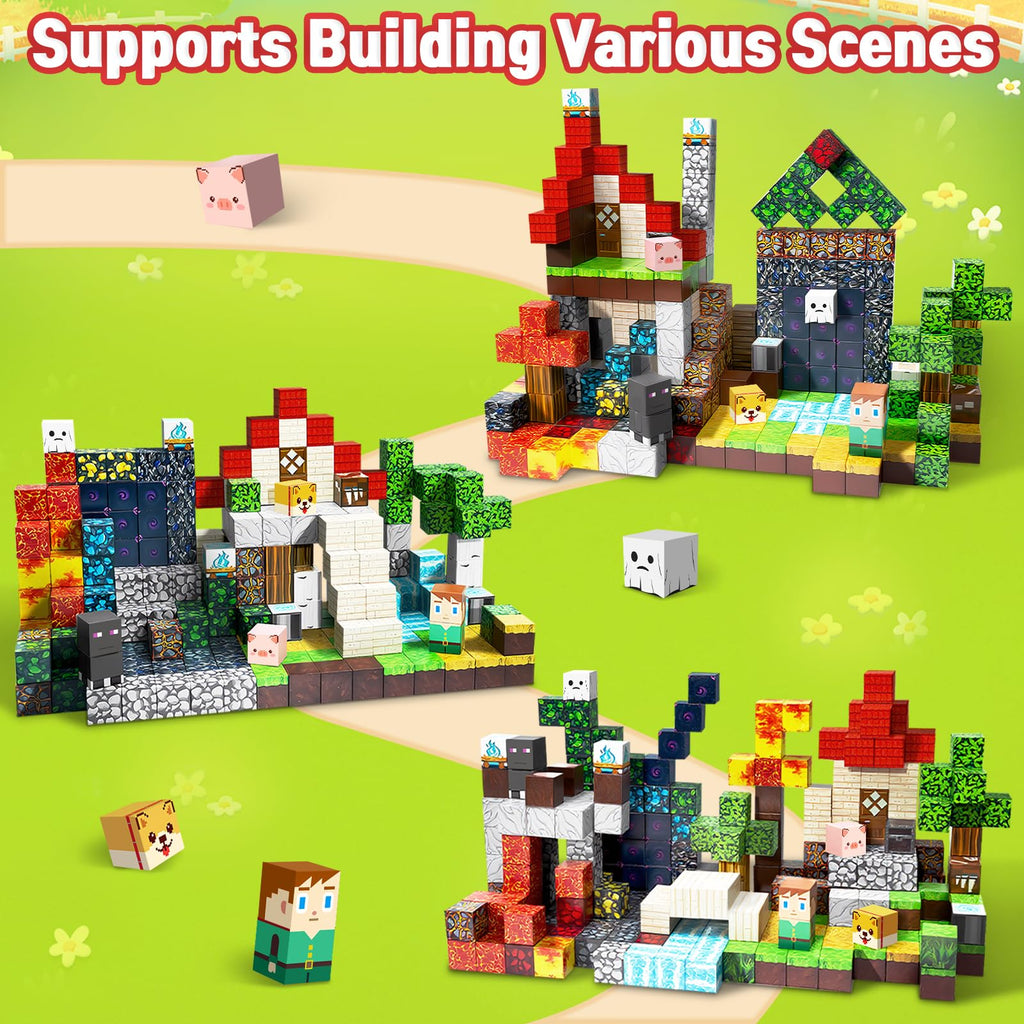 Intoypad 300PCS Magnetic Blocks, Magnetic Building Tiles STEM Toys for Kids