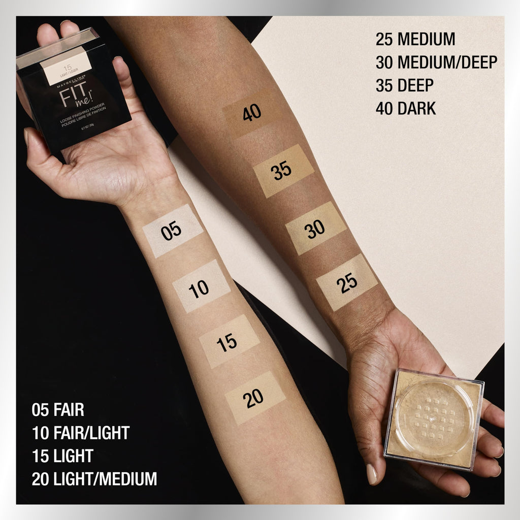 Maybelline Fit Me Loose Setting Powder, Face Powder and Finishing Makeup, Medium Deep, 1 Count
