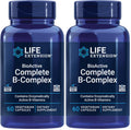Life Extension BioActive Complete B-Complex, Heart, Brain and Nerve Support, Healthy Energy, Metabolism, Complete B Complex, 60 Vegetarian Capsules, (Pack of 2)