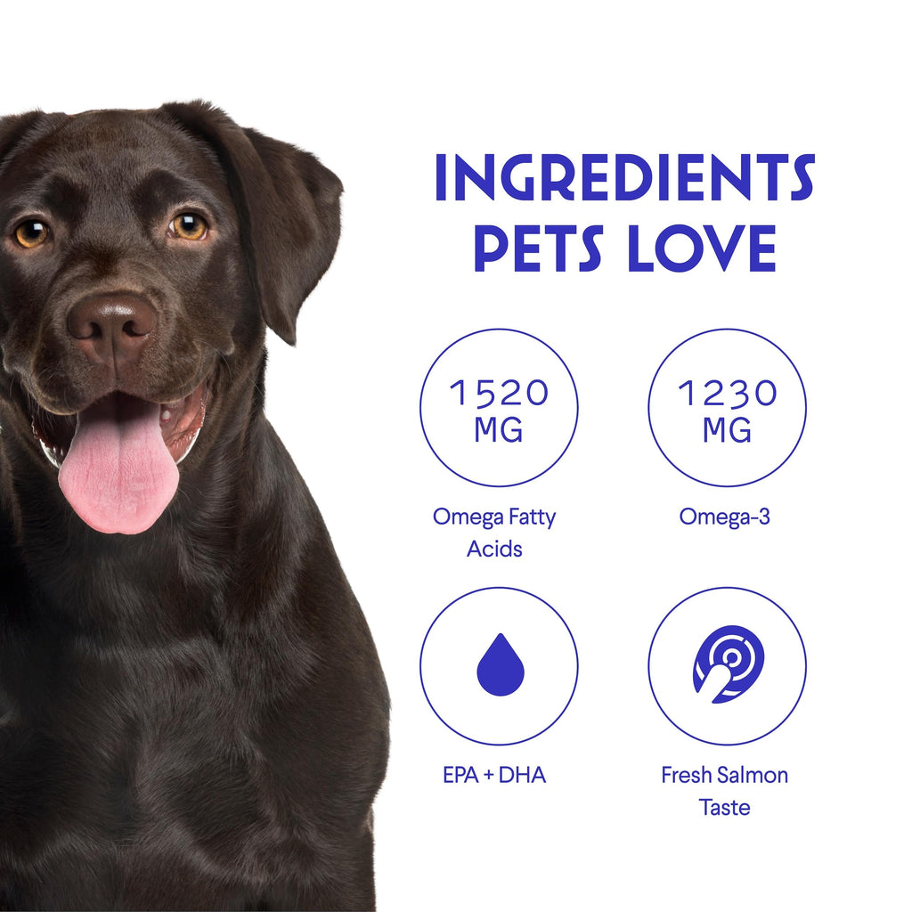 Wonder Paws Fish Oil for Dogs - Omega 3 for Dogs from Alaskan Salmon, Cod & Krill Oil - EPA DHA Fatty Acids - Less Shedding & Itching - Skin, Joint, Immune & Heart Health - Liquid Supplement (16 oz)